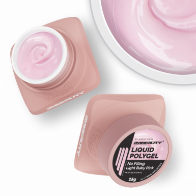Liquid Polygel – NO FILING LIGHT BABY PINK –hema & tpo free