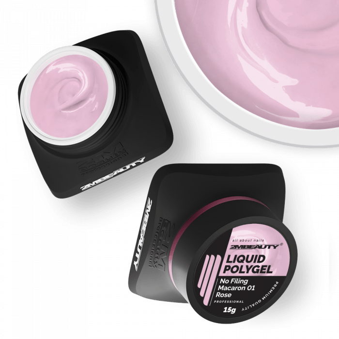 Liquid Polygel No Filing – Macaron – 01 Rose – Senza HEMA