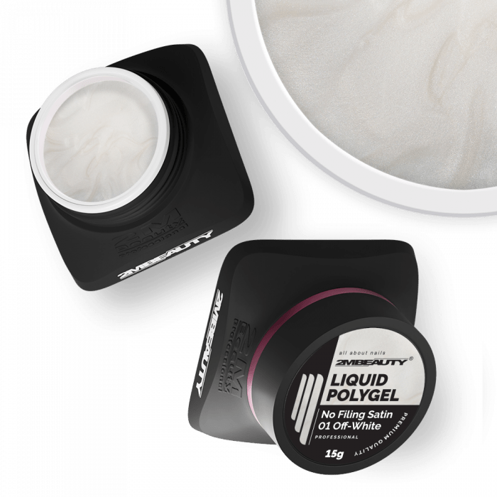 Liquid Polygel No Filing – Satin 01 Off-White – Senza HEMA