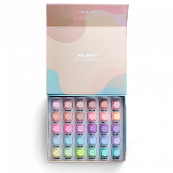 Scopri 2MBEAUTY Collection 1 &ndash; Spring Pastel, un elegante set di 30 gel polish caratterizzato ...