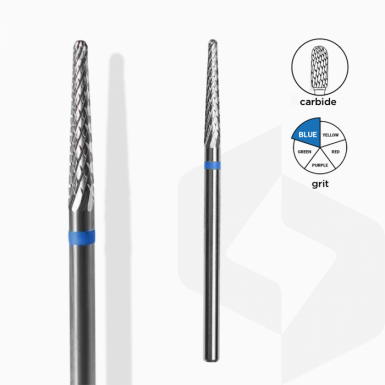 Testina Abrasiva in Carburo Cono Stretto 2,3 mm | 14 mm Blu | Medio FT71B023-14